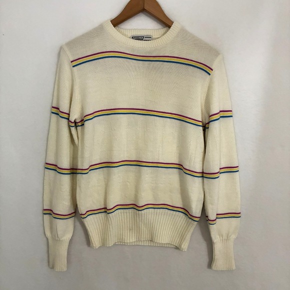 Head Sweaters - Vtg 80s Tyrolia by Head Wool Blend Sweater Womens Fits Like Size S Striped Ski